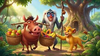 The Lion King : Simba & Pumbaa Help Rafiki Carry Giant Fruit Baskets Home | The Lion King Animation