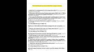 WGU D220 Final Exam Latest Complete Solutions. Brand New 2023/2024