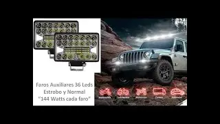 Faros auxiliares 36 Leds 144 watts de potencia
