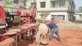 খোয়া ভাঙ্গা মেশিন ধুম ধুমায় কাজ চলছে #construction #machinery 