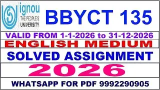 BBYCT 135 solved assignment 2026 in English | bbyct 135 solved assignment 2026 | ignou bbyct135 2026