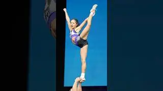 UCA 2025 Partner Stunt Champions Vada & Leo 🐢💫 #cheerleading #partnerstunt #champion #weberstate