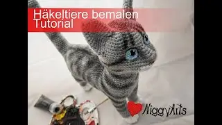 Crochet animal painting tutorial - tabby cat