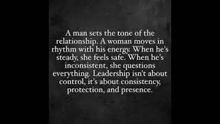 This Man in the Relationship goes against everything this Woman has to say.