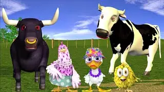 El Pollito p&iacute;o 3d - el Toro y el Tractor de la Granja -el Pollito y el Tractor de la Granja