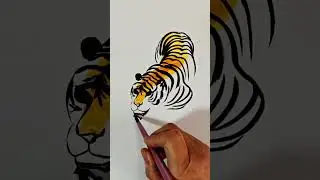 Tiger is coming..✏️🐯#shorts #drawing