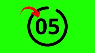 The Most Simplest 5 Seconds Green Screen Countdown Timer - No sound (Black Version)
