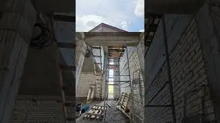 Окна в пол на доме с плоской крышей #стройка #окна  #проектдома
