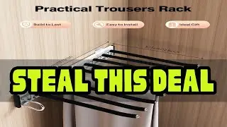 Pull out Trousers Rack, Sliding Pants Rack, 9-Rod Side Mounted Trouser Hanger Save Wardrobe Space C
