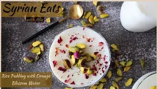 Classic Mediterranean Rice pudding infused with orange blossom water