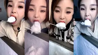 ASMR her squeaky ice eating only bites