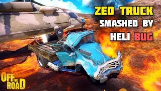 EPIC ZED TRUCK SMASHED BY HELICOPTER BUG ON VOLCANO | OFF THE ROAD OPEN WORLD DRIVING GAME