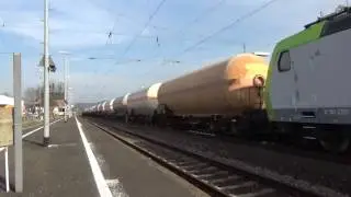 Railpool 186 458-6 und Captrain 185 549 mit Druckgaskesselwagen in Gelnhausen Bhf
