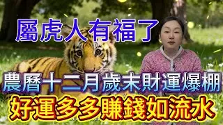 進了臘月就是年，福運財運往家纏  屬虎人有福了！農曆十二月（1月19—2月16日）“歲末鴻運大爆發”，幸運值拉滿到人生開掛，趕緊接福！#運勢 #補財庫旺財氣 #生肖 #熱門 #財富 #正能量
