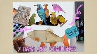 7 DAYS ART CHALLENGE | DRAWING EVERYDAY | VLOG 06