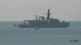 HMS LANCASTER F229 IN PLYMOUTH SOUND HEADING OUT TO SEA - 21st September 2020