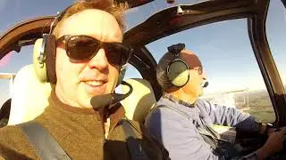 Grob 109B motor glider takeoff and landing, Currock Hill