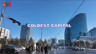How the Coldest Capital looks in Winter? - walk in Ulaanbaatar, Mongolia