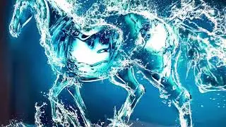 Water Splash Horse Glass Wall Art