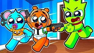 ¡BEBÉ OREN y BEBÉ SKY DESTRUYEN la CASA y SU PAPÁ se ENOJA MUCHO! 😂 SPRUNKI
