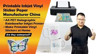 COLORWAY Rainbow Holographic Vinyl |Durable Waterproof Printable Sticker Paper for Crafts & Product