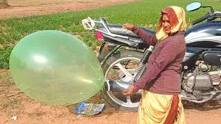 Bike silencer vs balloon experiment - super big balloon  - experiment any normal Bike create