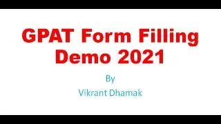 GPAT Form Filling Demo 2021(In Marathi)