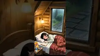 Cozy Cabin 🛌🍃Bedroom Rainy Night | Peaceful Anime-Style #trending #shorts #youtubeshorts #viral