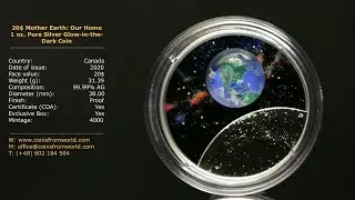 Canada 2020 20$ Mother Earth Our Home 1 oz  Pure Silver Glow in the Dark Coin