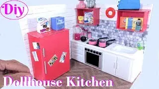 DIY Miniature Dollhouse Kitchen - with Fridge, Oven, & More
