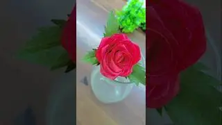 diy easy rose flower | 😍 ribbon rose | #Flower #diy #rose #ribbonrose #craft #viral #explore #foryou