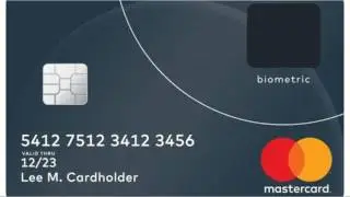 Credit card with a fingerprint sensor revealed by Mastercard