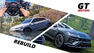 Rebuilding wrecked Lamborghini Urus | Forza Horizon 5 (Steering Wheel) | 4K Extreme Graphics