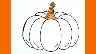 How to draw Pumpkin🎃 with Marker | Easy pumpkin🎃 drawing