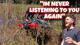 He Swamped His Brand New ATV on Our Pit Bike Ride