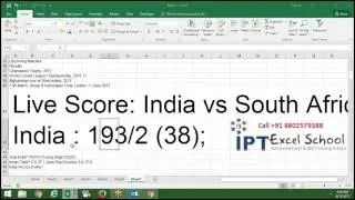 How can Get Live Cricket Score in Excel Sheet
