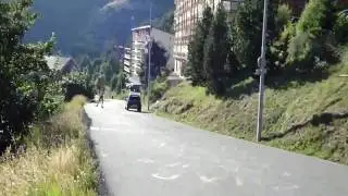 Alpe d'Huez on jenex XL125S and XL150S rollerski - last meters of 15km climb.