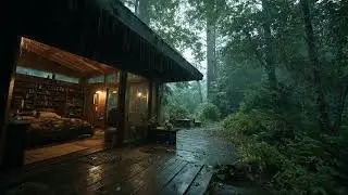 Rainy Night in a Cozy Cabin | Deep Sleep, Relax, Stress Relief