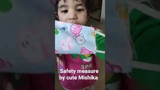 mask used by cute Mishika#cutebaby #mask #scary omicron#intelligence#shorts