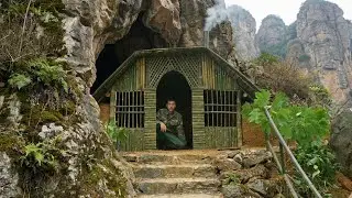 I Built a Hidden Bamboo House Inside a Cave (Off-Grid Life)