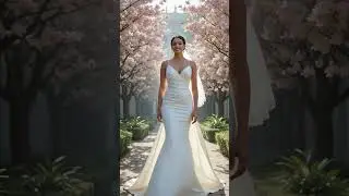 Modern Grace: The Perfect Garden Wedding Dress 🌸#GardenWedding #ElegantBride #MinimalistGown