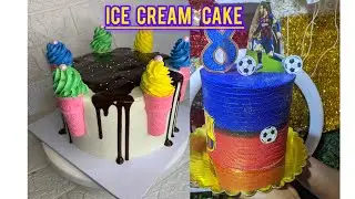 How to achieve ice cream cake decoration   #goviral #foodie #cake#recipe #esthersamazingbites