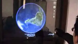 A HCI system based on transparent screen and data gloves