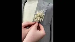 Dried Flower Wedding Pampas Boho Purity Buttonhole