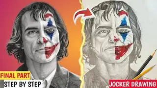 Jocker Drawing, Joaquin Phoenix Drawing, Shadding Tutorial | Step By Step, Final Part