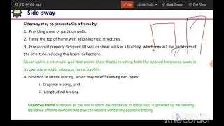 Side-sway in columns and frames