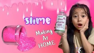 First Time Slime Making At HOME | so much fun with AANIE😍