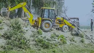 Jcb Backhoe Loader 3DX - Jcb Backhoe Loading Mud on Tractor for Making New House -Jcb Backhoe