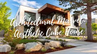 Modern Two Story Cube House Design with Wood & Stone Accents | Stunning Contemporary Architecture