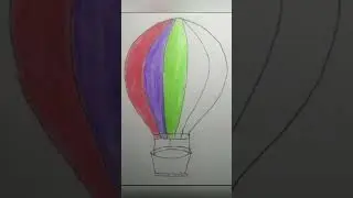 Draw air balloon for kids | Air balloon drawing #shorts #balloondrawing #airballoon #drawing